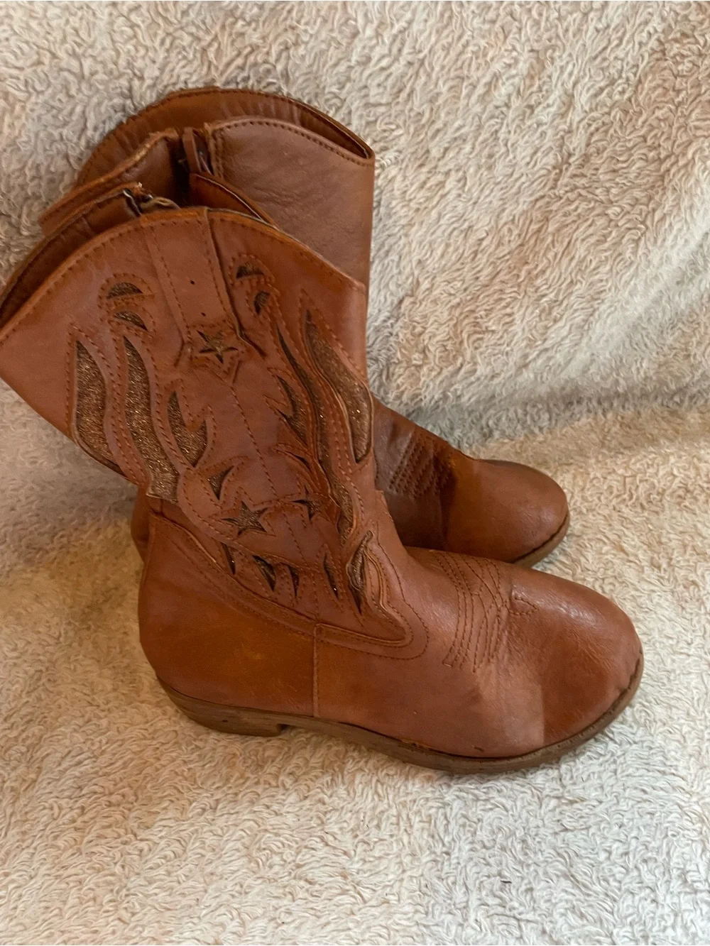 Classic Women's Brown Leather Western Boots